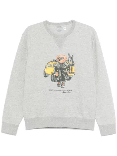 Polo Ralph Lauren Polo Bear Interlock Crewneck Sweatshirt In Grey