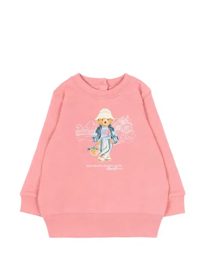Polo Ralph Lauren Babies' Polo Bear Sweatshirt In Pink