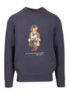 Polo Ralph Lauren Polo Bear Print Cotton Blend Sweatshirt In Blue