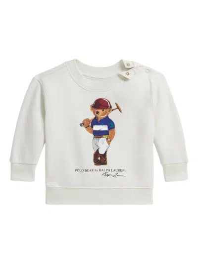 Polo Ralph Lauren Babies' Polo Bear Sweatshirt In White