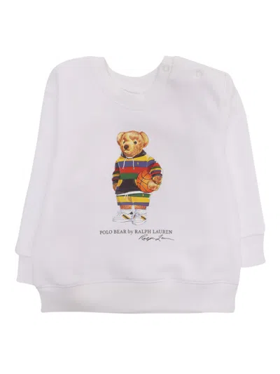 Polo Ralph Lauren Babies' Polo Bear Sweatshirt In White