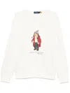 Polo Ralph Lauren Mens Nevis Holiday Bear Bear-print Long-sleeve Cotton And Recycled Polyester Blend Jersey Sweatshirt In White