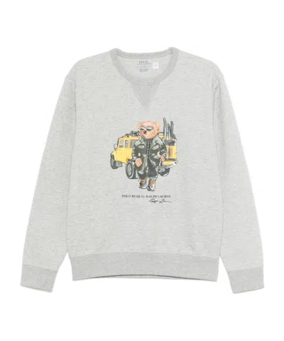 Polo Ralph Lauren Polo Bear Interlock Crewneck Sweatshirt In Grey