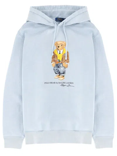 Polo Ralph Lauren Polo Bear Sweatshirt With Logo In Blue