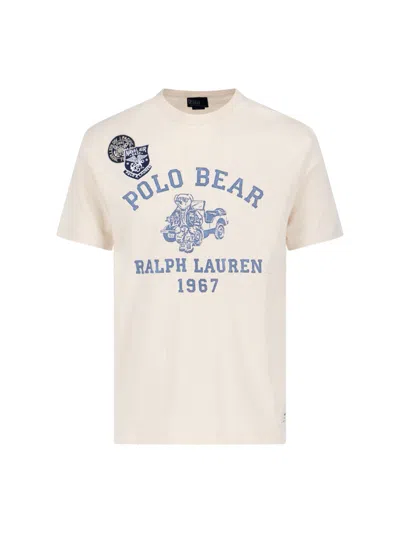 Polo Ralph Lauren 'polo Bear' T-shirt In Cream