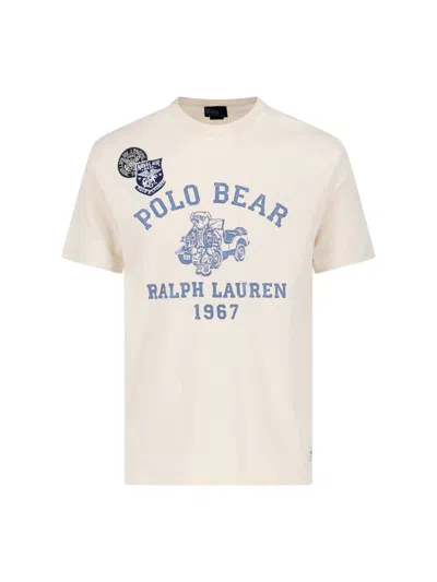 Polo Ralph Lauren Polo Bear T-shirt In Crema