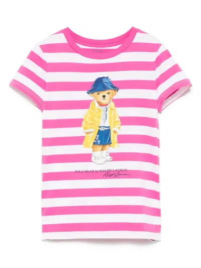 Polo Ralph Lauren Kids' Polo Bear T-shirt In Pink