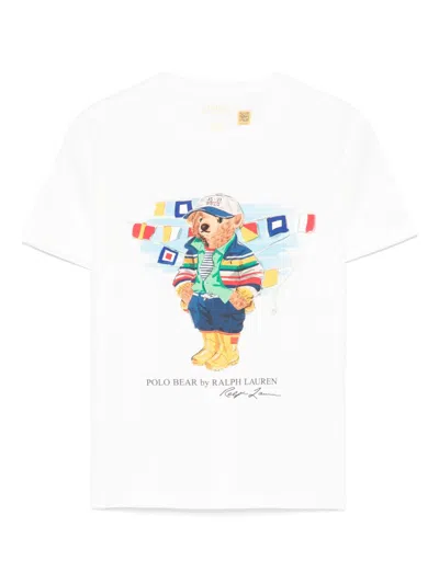 Polo Ralph Lauren Kids' Polo Bear T-shirt In White