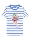 Polo Ralph Lauren Polo Bear Striped Cotton Jersey Tee In White