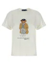 Polo Ralph Lauren Ivory Cotton Jersey T-shirt With Iconic Embroidered Polo Bear In White