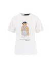 Polo Ralph Lauren Ivory Cotton Jersey T-shirt With Iconic Embroidered Polo Bear In White