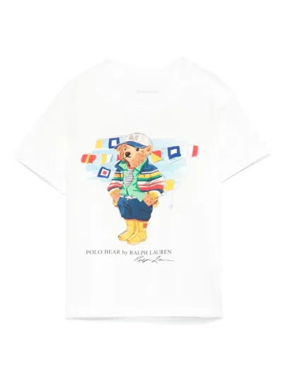 Polo Ralph Lauren Babies' Polo Bear T-shirt In White