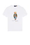 Polo Ralph Lauren 'denim Bear' White Cotton T-shirt In Cr24 White Explorer Bear