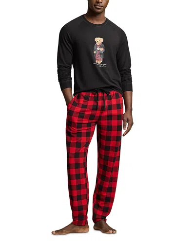 Polo Ralph Lauren Polo Bear Terry Sleep Set In Black