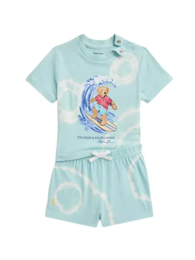 Polo Ralph Lauren Kids' Polo Bear Tie-dye Short And T-shirt Set In Blue