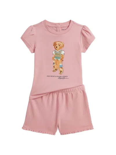 Polo Ralph Lauren Babies' Polo Bear T-shirt And Shorts Set In Pink