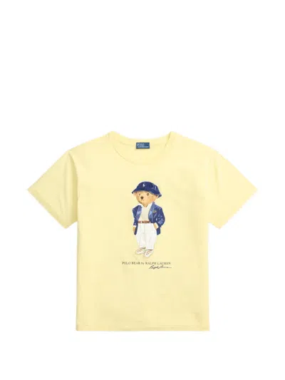Polo Ralph Lauren Polo Bear Cotton Jersey Tee In Bird Yellow In Multi
