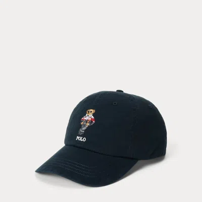 Polo Ralph Lauren Polo Bear Twill Ball Cap In Polo Black In Burgundy