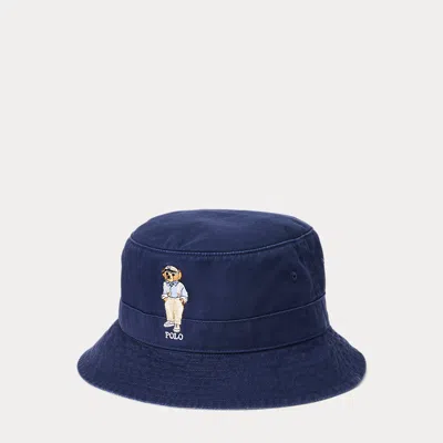 Polo Ralph Lauren Polo Bear Twill Bucket Hat In Blue