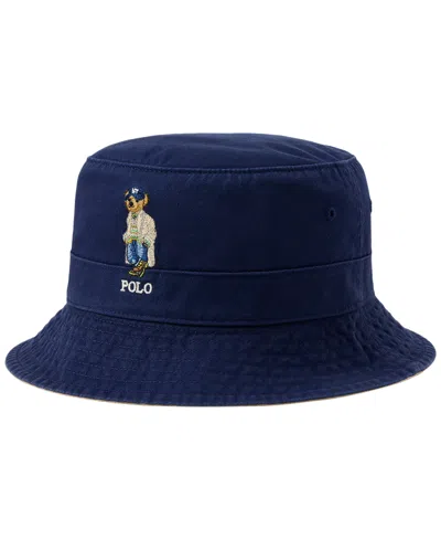 Polo Ralph Lauren Polo Bear Twill Bucket Hat In Newport Navy