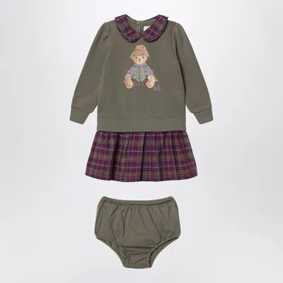 Polo Ralph Lauren Polo Bear Two-piece Set With Mini Culotte In Gray