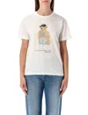 Polo Ralph Lauren Polo Bear White Cotton Jersey T-shirt In White