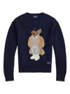 Polo Ralph Lauren Womens Polo Bear Embroidered Wool And Cashmere Jumper Hunter Navy In Blue