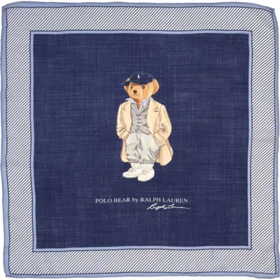 Polo Ralph Lauren Polo Bear Wool & Silk Bandana In Burgundy