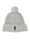 Polo Ralph Lauren Polo Bear Wool-blend Pom-pom Beanie In Gray