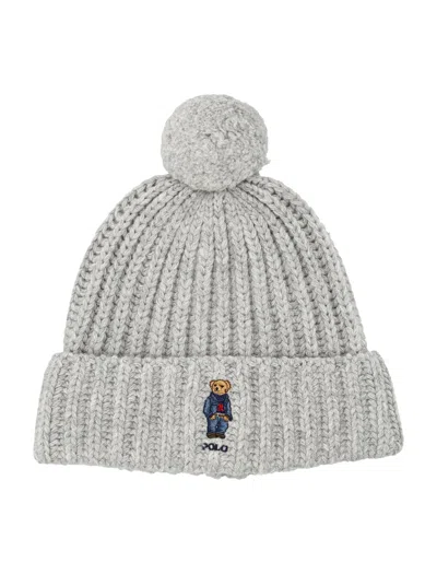 POLO RALPH LAUREN POLO BEAR WOOL-BLEND POM-POM BEANIE