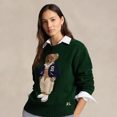 Polo Ralph Lauren Polo Bear Wool-cashmere Jumper In Green