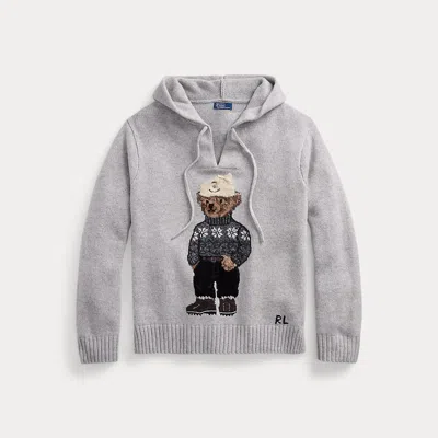 Polo Ralph Lauren Polo Bear Wool-cashmere Knit Hoodie In Green