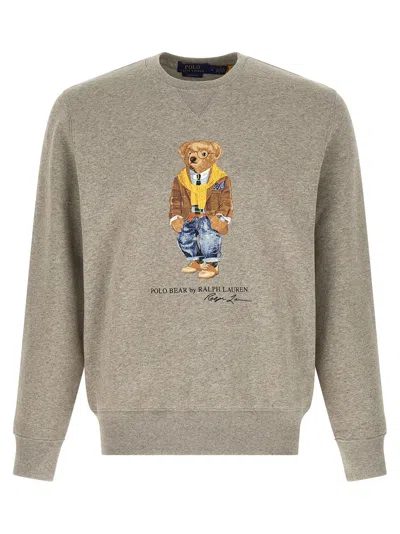 Polo Ralph Lauren Polo Bear-embroidered Sweatshirt In Grey