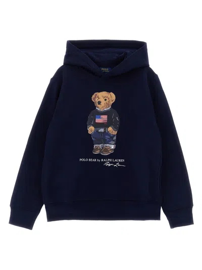 Polo Ralph Lauren Polo Bear-print Cotton Blend Hoodie In Navy