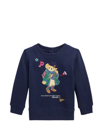 Polo Ralph Lauren Babies' Polo Bear-print Sweatshirt In Blue