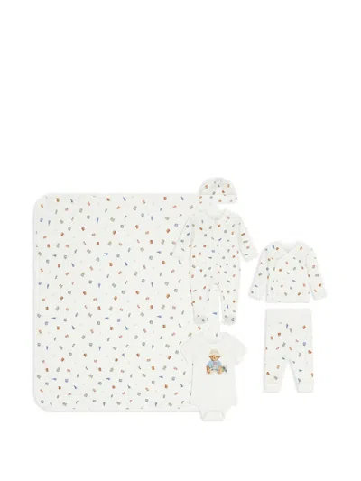 Polo Ralph Lauren Polo Bears & Berry Babygrow Set In White