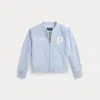 Polo Ralph Lauren Polo Bears Cotton Oxford Baseball Jacket In Bsr Blue