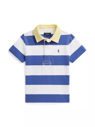 Polo Ralph Lauren Knit Rugby Pullover For Girls In Blue