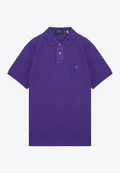 Polo Ralph Lauren Polo Buttoned T-shirt In Purple