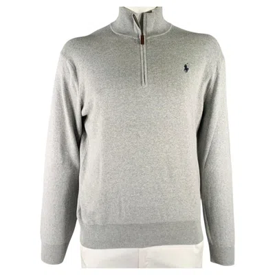 Pre-owned Polo Ralph Lauren Polo By Ralph Lauren Size L Grey Heather Cotton 1/4 Zip Pullover In Gray