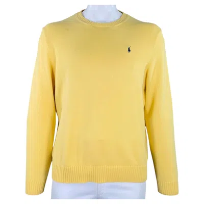 Pre-owned Polo Ralph Lauren Polo By Ralph Lauren Size Xl Yellow Knit Cotton Crew Neck Pullover