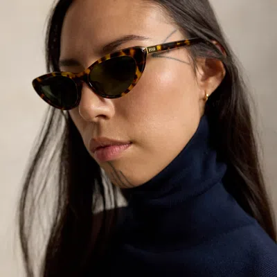 Polo Ralph Lauren Polo Cat-eye Sunglasses In Shiny Havana
