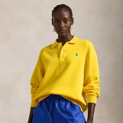 Polo Ralph Lauren Polo-collar Fleece Pullover In Lemon Crush