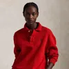 Polo Ralph Lauren Polo-collar Fleece Pullover In Red