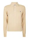 Polo Ralph Lauren Knitted Sweater With Classic Polo Collar In Brown