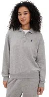 Polo Ralph Lauren Polo Collar Sweatshirt Grey Heather In Gray