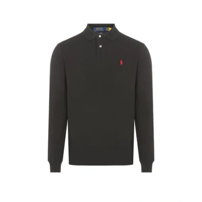 Polo Ralph Lauren Long Sleeve Polo Shirt In Black