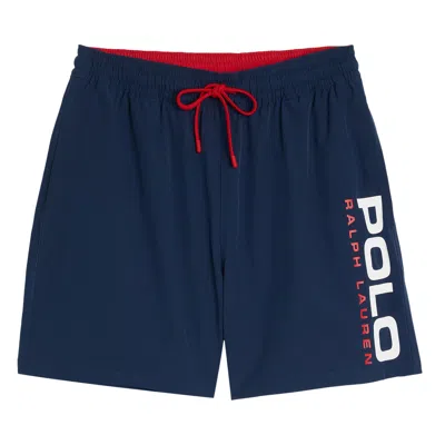 Pre-owned Polo Ralph Lauren Polo Graphic Traveler Swim Trunk 'newport Navy' | Blue | Men's Size Xl