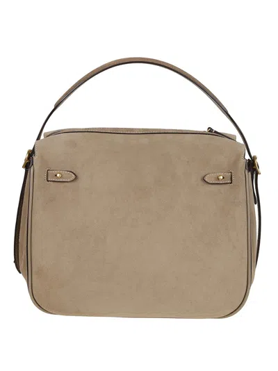 Polo Ralph Lauren Polo Id Bag In Suede Calfskin In Nude