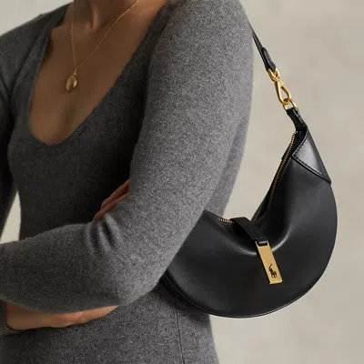 Polo Ralph Lauren Polo Id Calfskin Mini Shoulder Bag In Black
